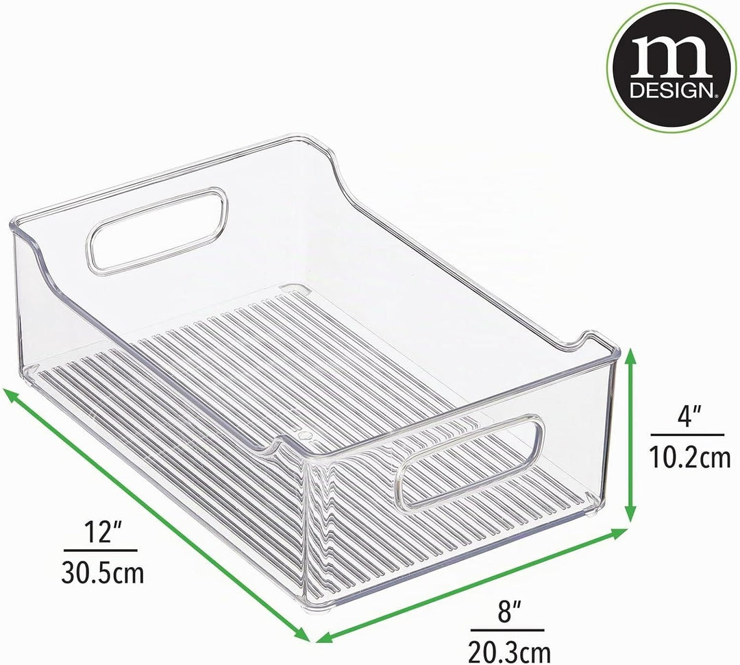 mDesign Aufbewahrungsbox für abgepackte Lebensmittel – Küchen Ablage mit offener Vorderseite und Gri