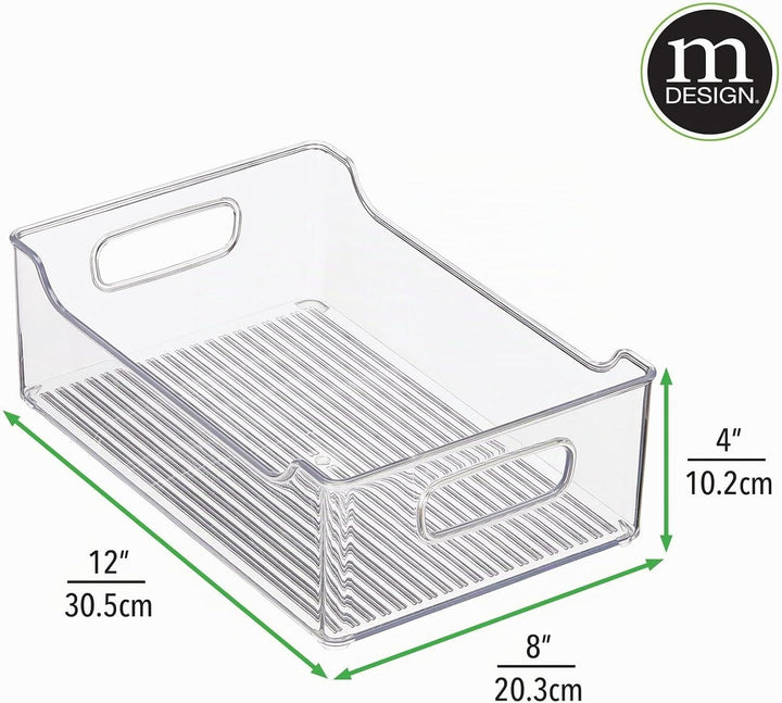 mDesign Aufbewahrungsbox für abgepackte Lebensmittel – Küchen Ablage mit offener Vorderseite und Gri
