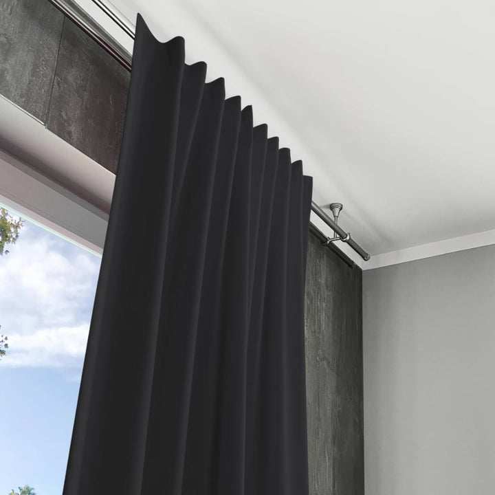 Rollmayer Vorhänge mit Tunnelband Kollektion Vivid (Dunkel Grafit 61, 135x260 cm - BxH) Blickdicht U