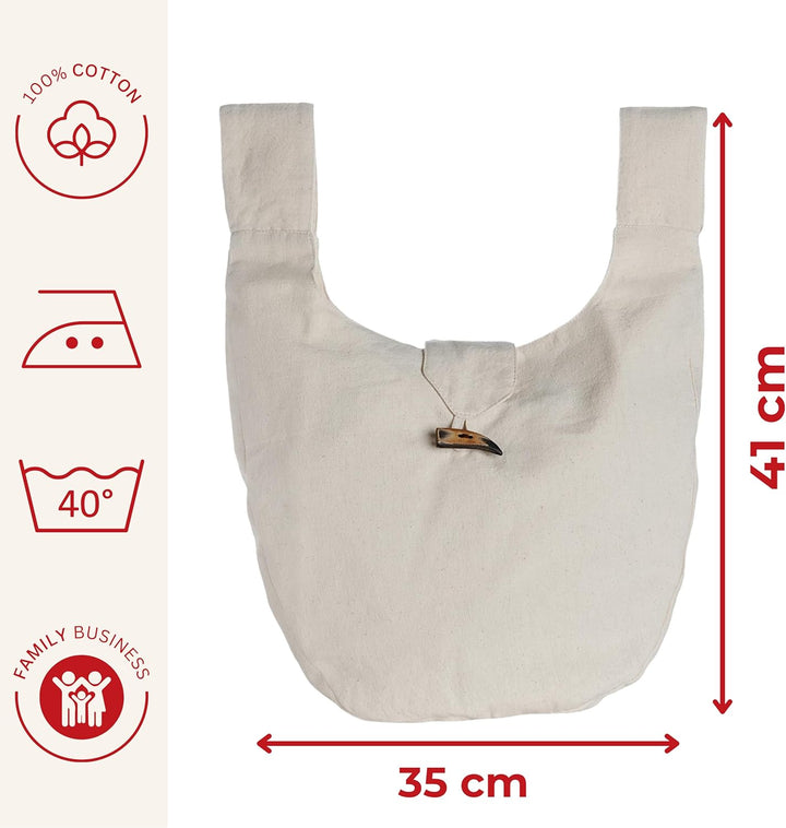 Mittelalter-Tasche Gürteltasche Baumwolle Modell: Egil Beige, Beige
