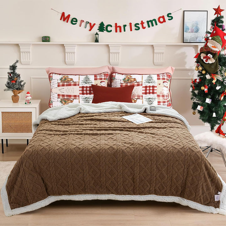 Kuscheldecke Flauschig 150x200, Braun Dicke Warme Sofadecke Wohndecke kuschelig für Herbst und Winte