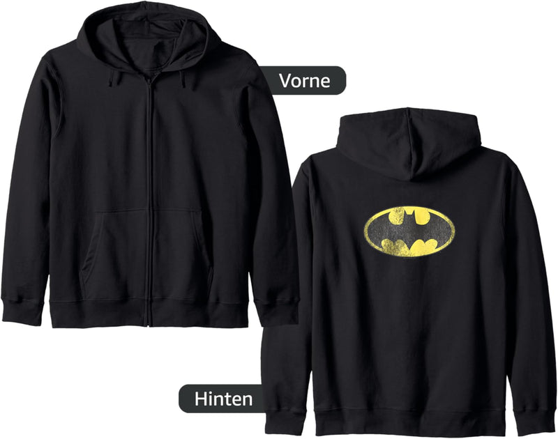 Batman Retro Bat Distressed Logo Kapuzenjacke