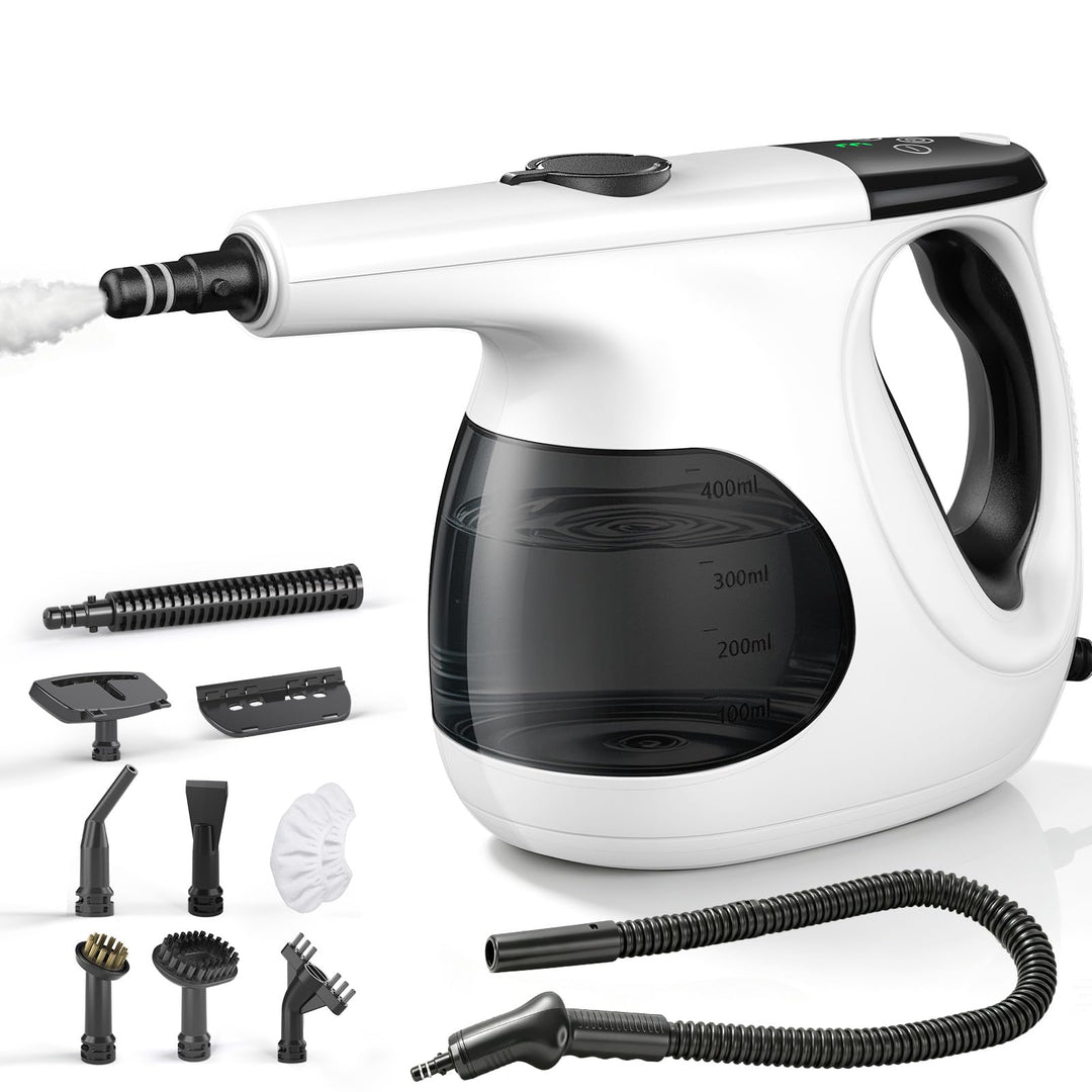 JBER Dampfreiniger Handgerät 1200W für Heim, 3 Sek.Aufheizzeit, 400ML Tank | Vielseitiger Dampfreini