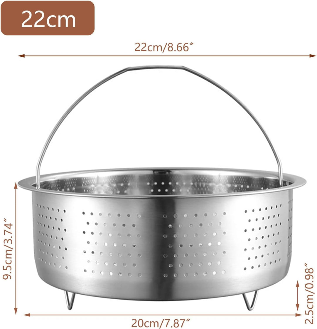 Dampfkorb Einsatz,Edelstahl Dampfgarer Dampfeinsatz für topf, Dünsteinsatz Dampfgarer Topf mit Griff