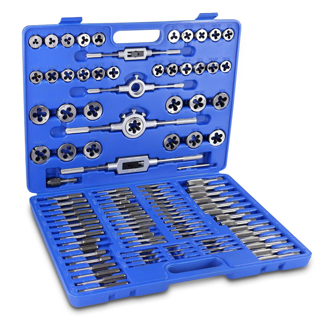 ENVA Gewindeschneid Satz 110TLG. Feingewindeschneider Set M2-M18 Gewindeschneiderset Gewindebohrer m