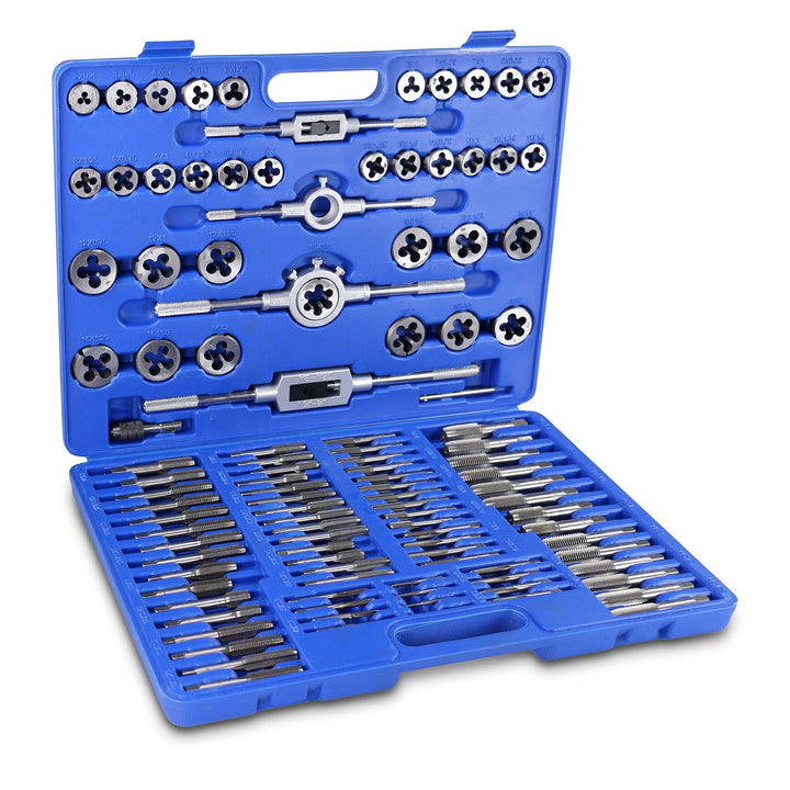 ENVA Gewindeschneid Satz 110TLG. Feingewindeschneider Set M2-M18 Gewindeschneiderset Gewindebohrer m