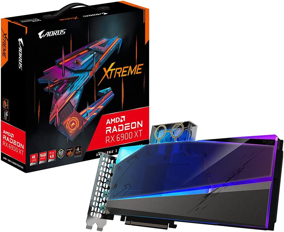 Gigabyte AORUS Radeon RX 6900 XT Xtreme Waterforce WB Grafikkarte, 16 GB