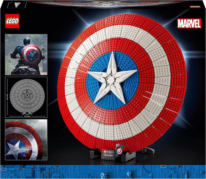 LEGO 76262 Marvel Captain Americas Schild Set, Avengers-Modellbausatz für Erwachsene mit Minifigur,