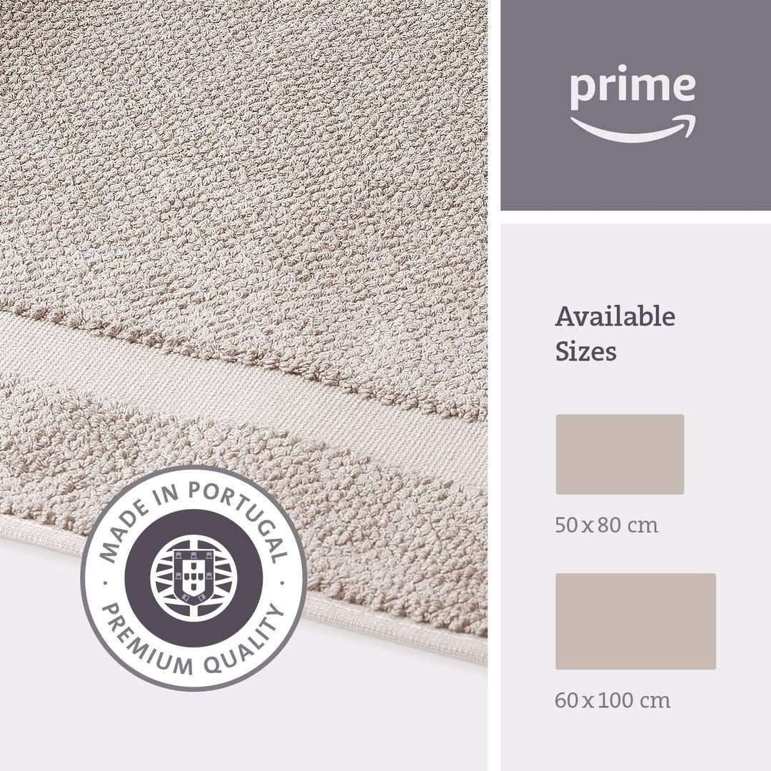 herzbach home Badvorleger 100% Baumwolle | Duschvorleger | 1.000 g/m² | Saugfähig | Waschbar (Sandgr