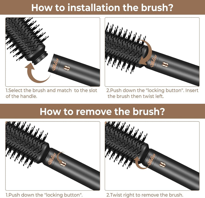 UKLISS Hairstyler 6 in 1 Air Styler Set- für Locken, Volumen, Glätten und Trocknen- 1000W Föhnbürste