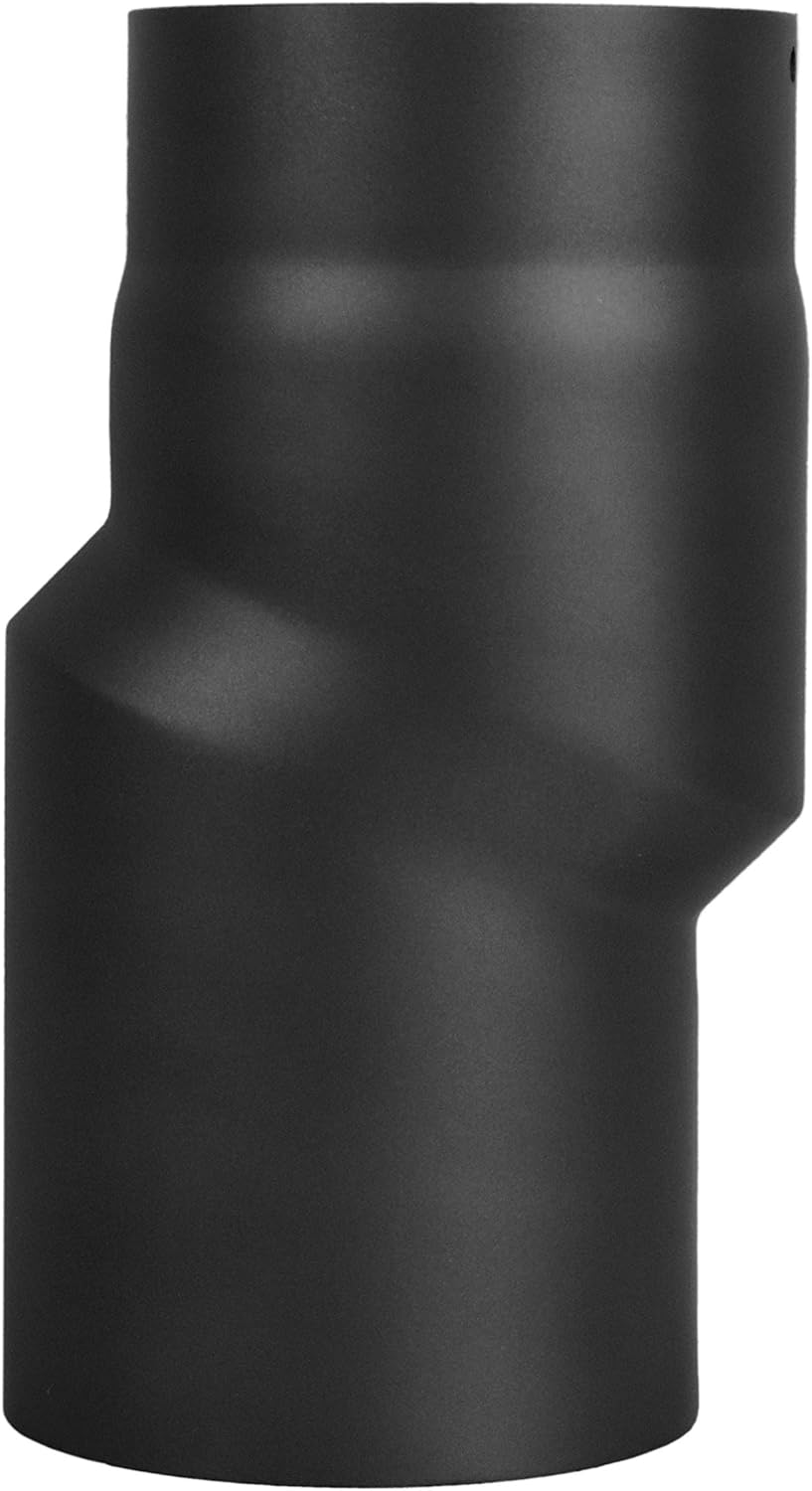 LANZZAS Ofenrohr Versatzbogen 20 mm, im Durchmesser, DN Ø 150 mm, Farbe: schwarz-metallic - weitere