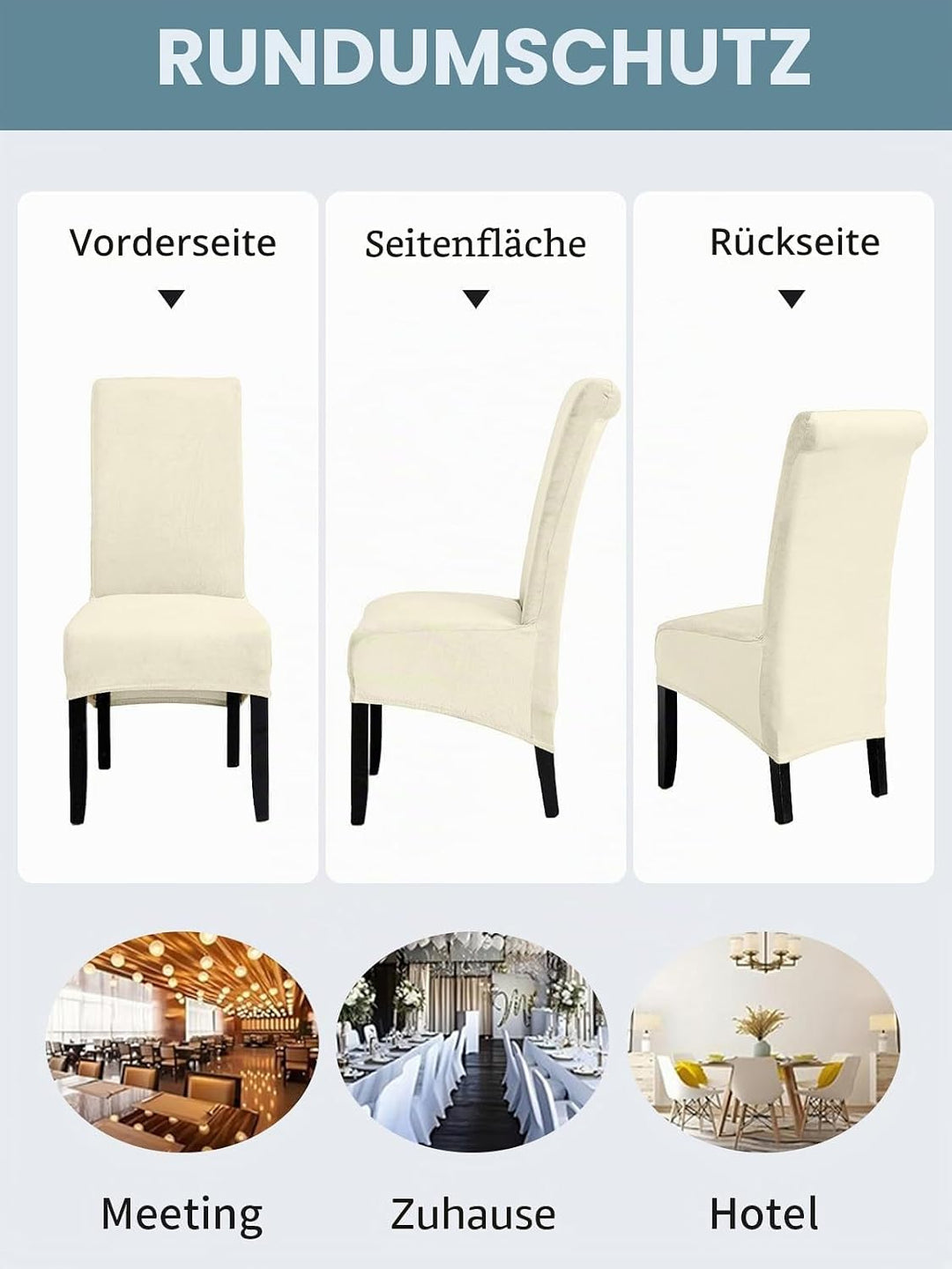 LANSHENG Stuhlhussen, Stuhlhussen 2er Set, Stuhlhussen Hochlehner, Elastizität Samt Esszimmer Stuhlh