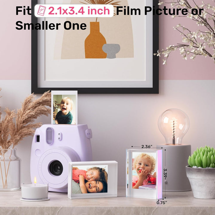 WINKINE Instax Mini-Bilderrahmen, 3 Stück, Polaroid-Rahmen, transparent, niedlich, für Tischplatte u