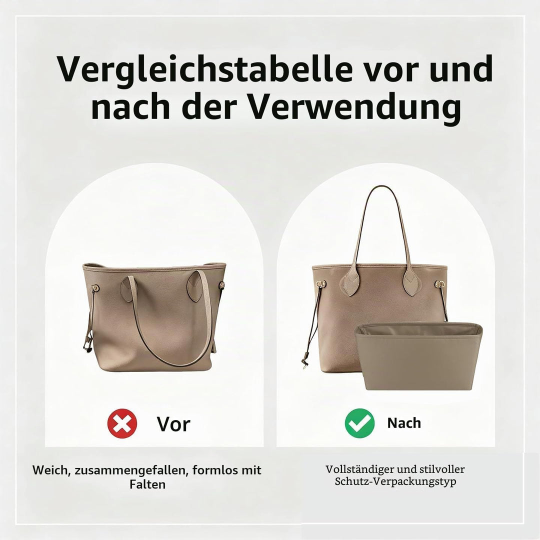 DGAZ Taschen Organizer Einsatz, Seide Innentasche für LV Neverfull PM/MM/GM, Leicht Taschenorganizer