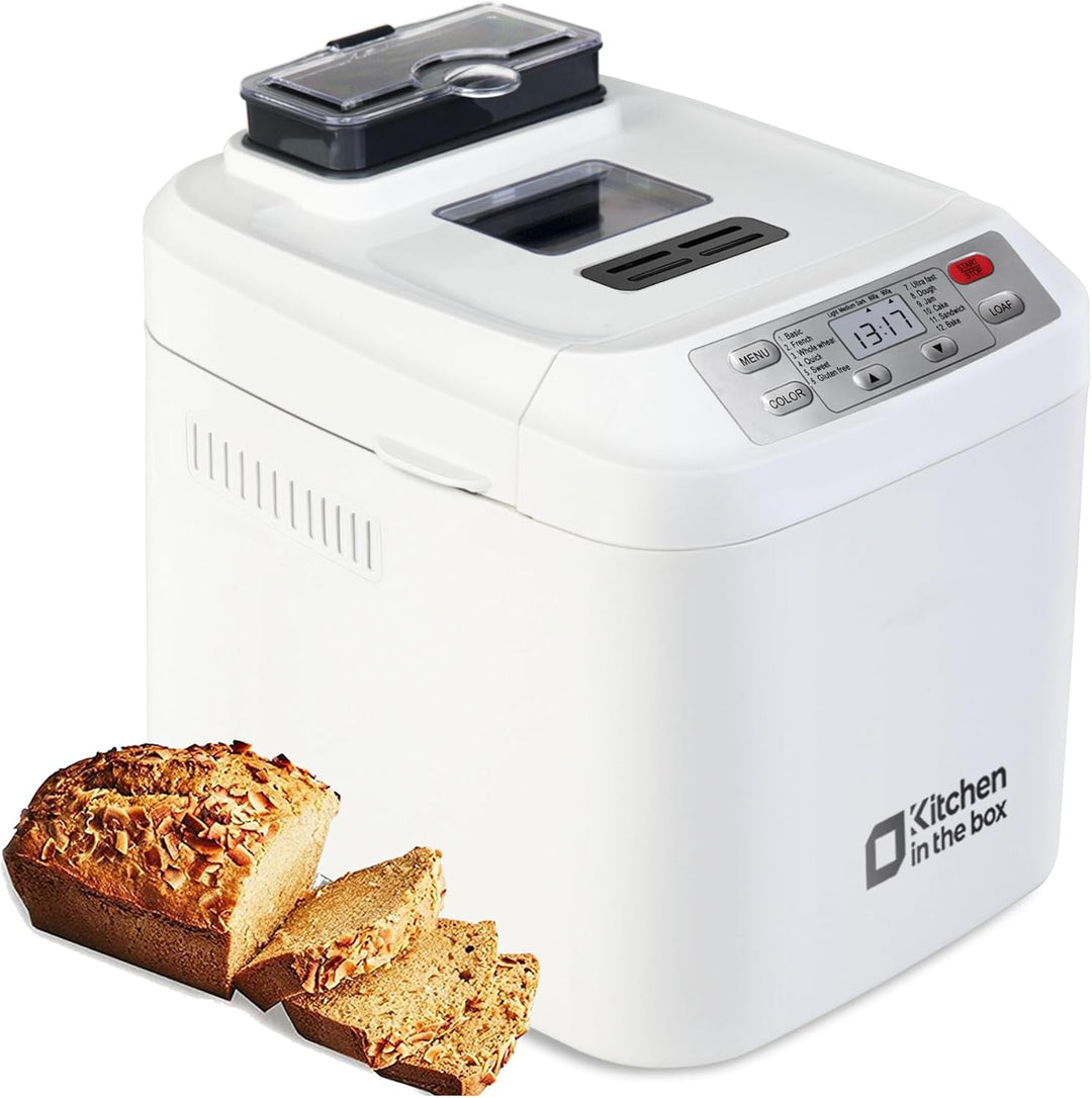 Kitchen in the box Brotbackautomat mit 12-in-1 Programmen, 2 Brotgrössen, 900g, Brotbackmaschine mit
