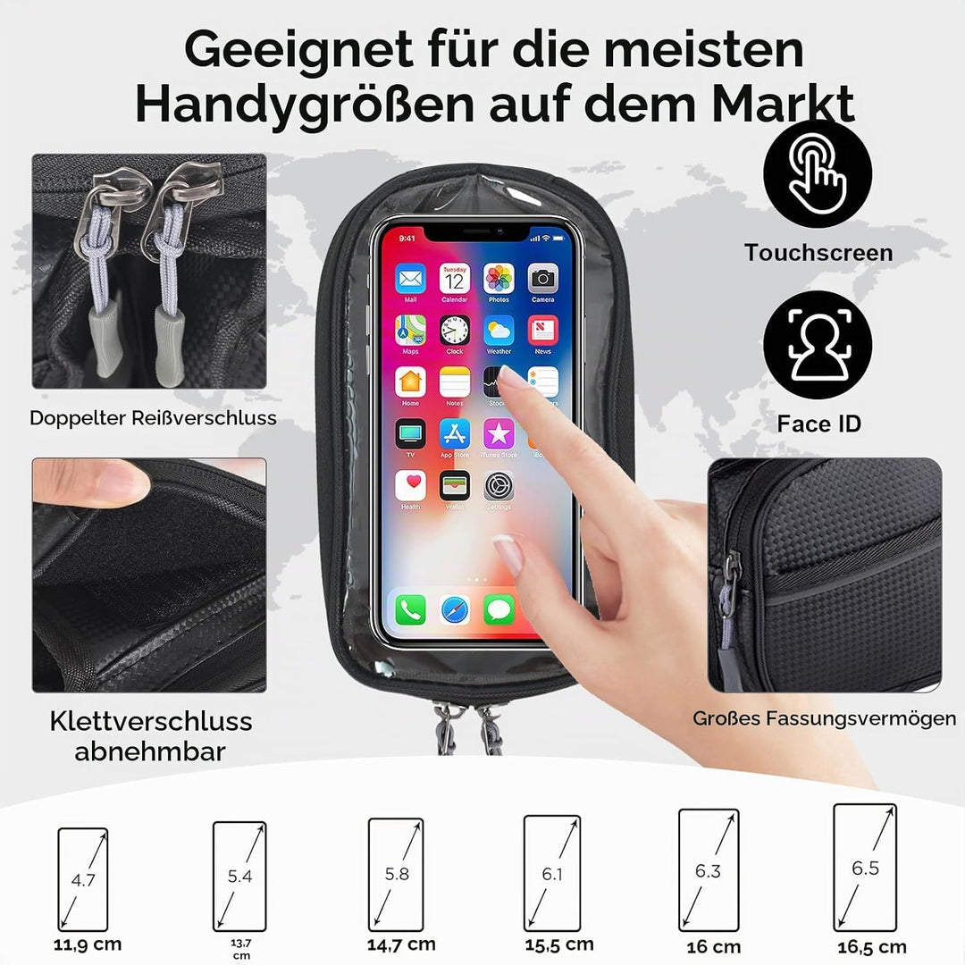 Fahrradtasche Rahmen, wasserdichte Fahrradtasche Handytasche Fahrrad Handyhalterung Oberrohrtasche m
