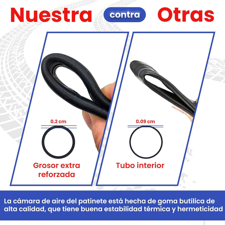 ANSENI 10 Zoll Ersatzschlauch für 10 Zoll Reifen Ersatz für Elektro-Scooter (2 Stück)