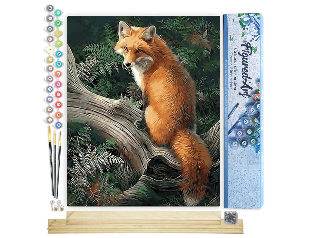 Figured'Art Malen Nach Zahlen Erwachsene Mit Rahmen Fuchs im Wald - Paint by Numbers Basteln DIY Bas