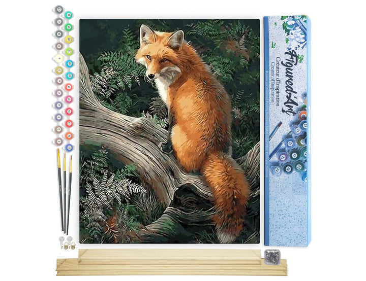 Figured'Art Malen Nach Zahlen Erwachsene Mit Rahmen Fuchs im Wald - Paint by Numbers Basteln DIY Bas
