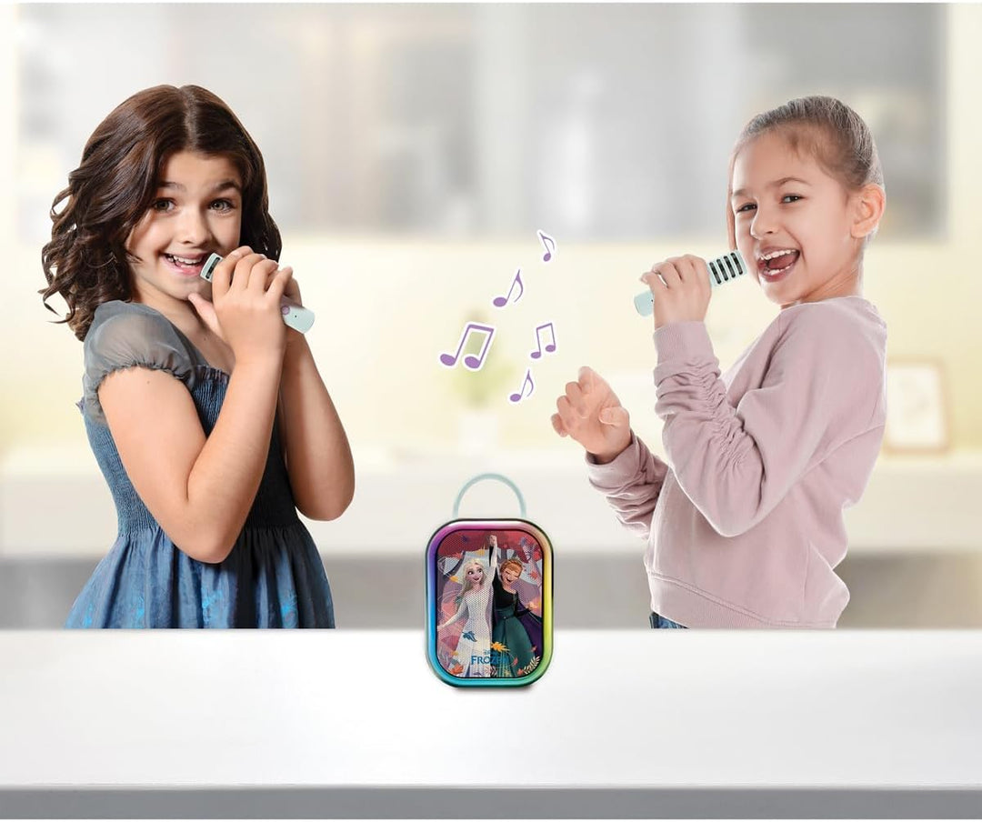 Lexibook, Disney Frozen, Bluetooth-Karaokemaschine mit 2 kabellosen Mikrofonen, integrierter wiedera