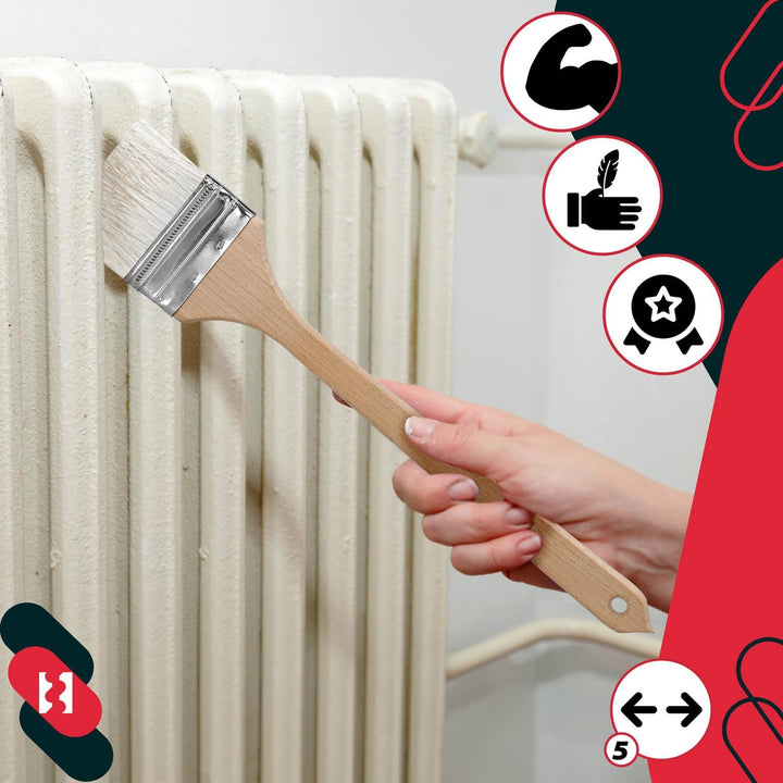 KOTARBAU® 10er Set Heizkörperpinsel 76 mm Winkelpinsel Lasurpinsel Lackierpinsel Malerpinsel Holzpin
