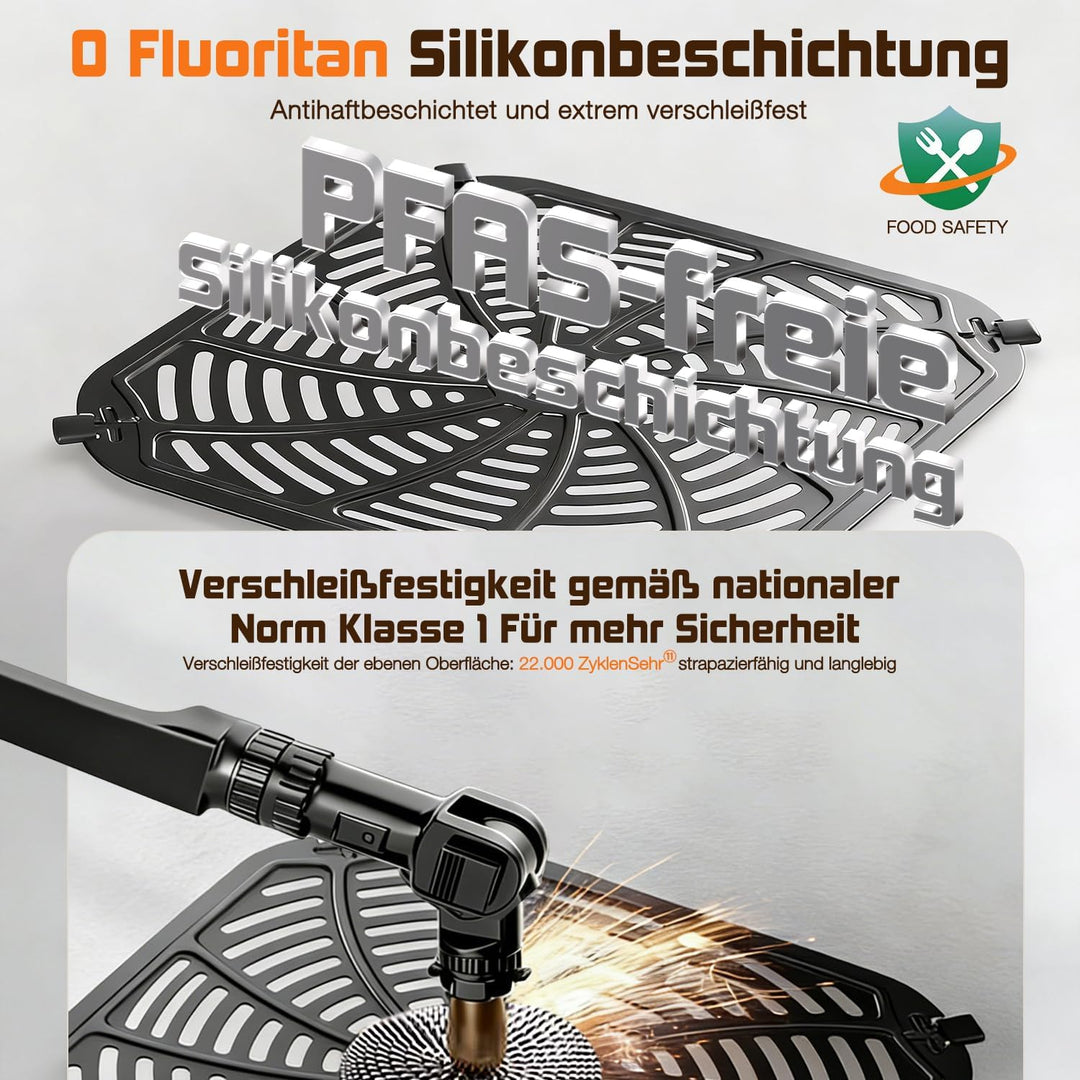 Airfryer,Heissluftfritteuse 2 kammern,8 Programme,Heissluftfritteuse mit Touchscreen,Spülmaschinenfe