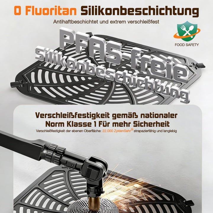 Airfryer,Heissluftfritteuse 2 kammern,8 Programme,Heissluftfritteuse mit Touchscreen,Spülmaschinenfe