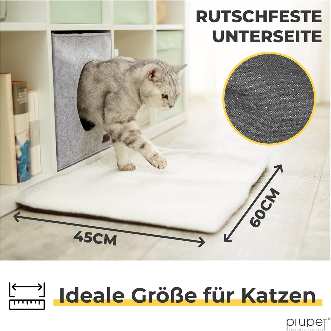 PiuPet® Selbstheizende Katzendecke I 60x45cm I Heizdecke ohne Strom I für Wärmedecke I Wärmematte I
