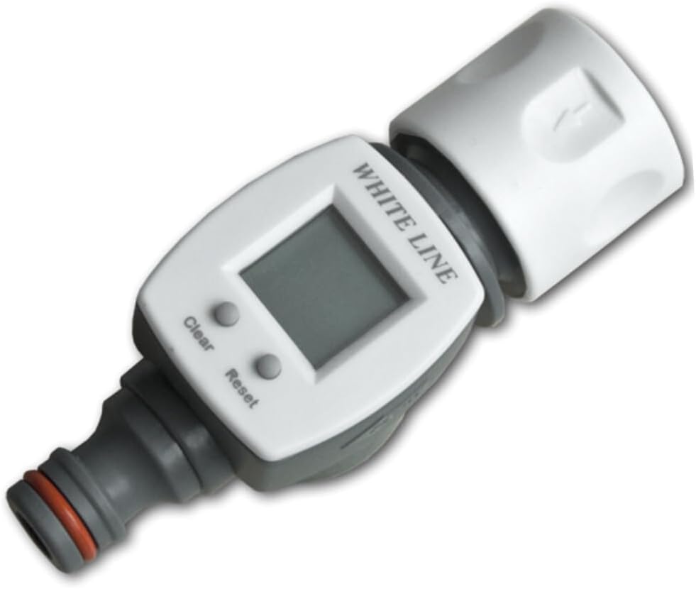 Digitaler Wasserzähler WHITE LINE LCD Wasserverbrauch Wasseruhr WASSERMENGENZÄHL