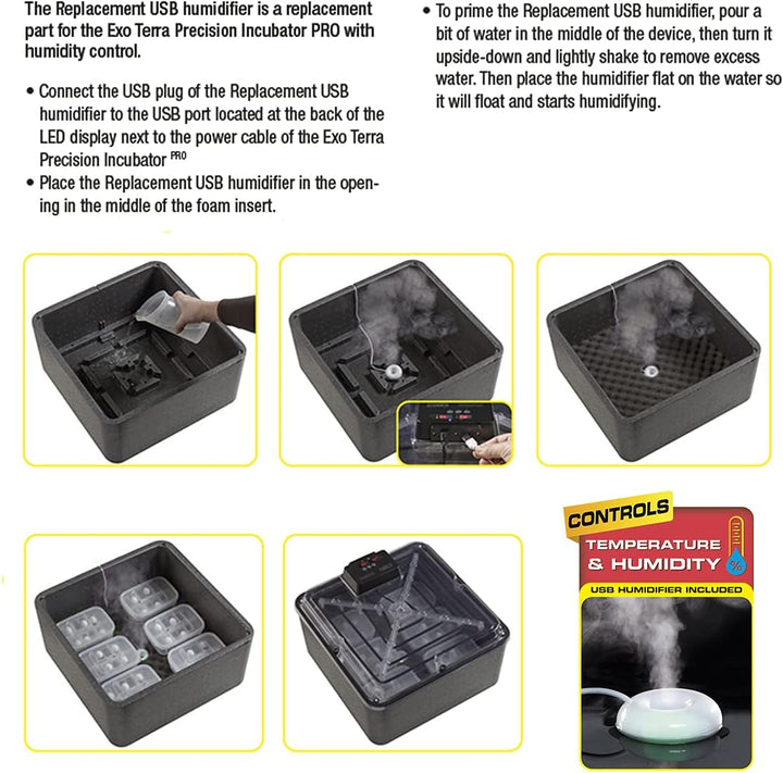 Exo Terra Inkubator Pro, Präzisionsinkubator für Reptilieneier, Inkubator mit Feuchtigkeitsregulieru