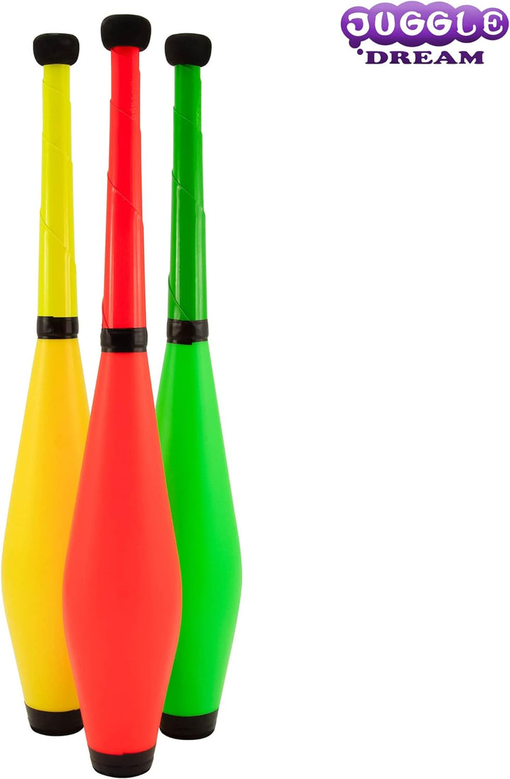 3 x JuggleDream Jonglierschläger Orange, Gelb, Grün, Orange, Gelb, Grün