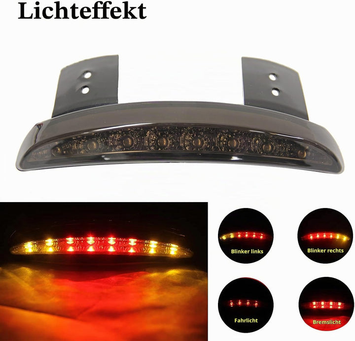 JMTBNO Motorrad Rücklicht LED Hinten Fender Edge Bremslicht mit Blinker Licht Stop Lauflicht Lampe 1