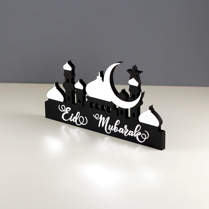 iwa concept Islamische Tischdekorationen aus Holz mit Acryl, Ramadan-Kareem-und Eid-Mubarak-Dekorati