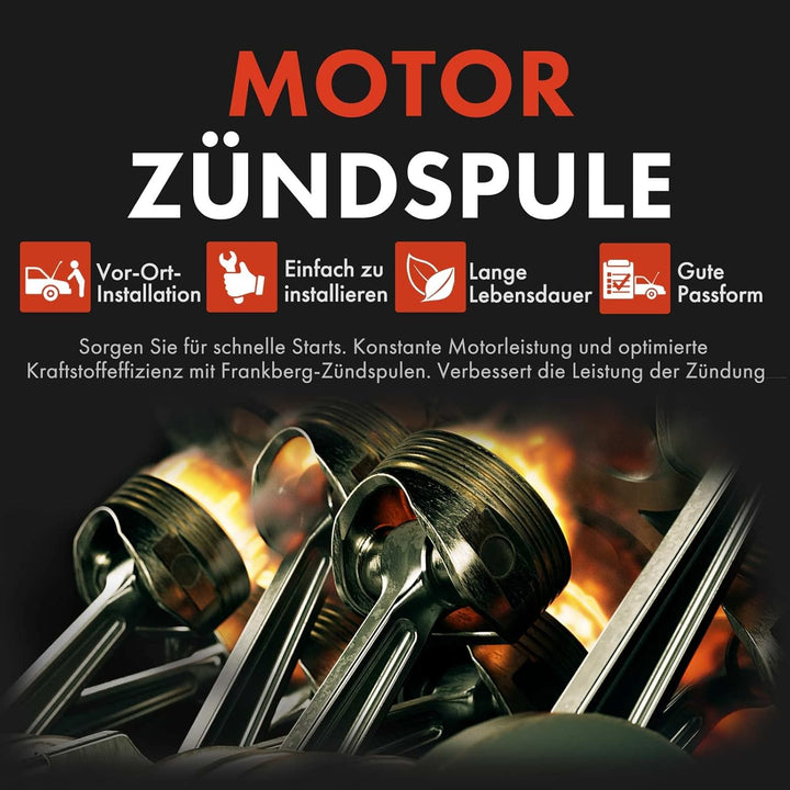 Frankberg 4x Zündspule Zündmodul Kompatibel mit E46 E90 E91 E92 E93 E39 E60 E61 F07 E63 E64 F13 E81
