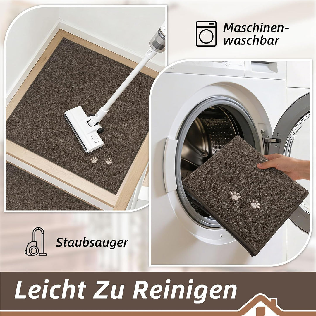 BEQHAUSE Treppeneckmatten Stufenmatten Innen rutschfest, 76X76cm,Braun | Maschinenwaschbare Treppent