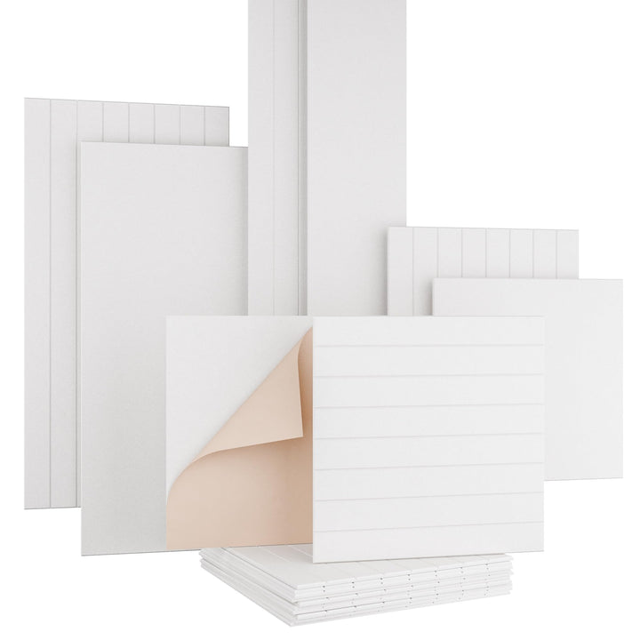 AKUSTIKO Akustikpaneele Selbstklebend 60x60cm - 4 Stück Weiss Akustik Wandpaneele Schallschutz & Rau