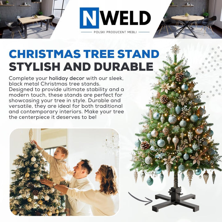 Weihnachtsbaumständer Metall - Christbaumständer Schwarz, Stabil Baumständer - Weihnachtsbaum Stände