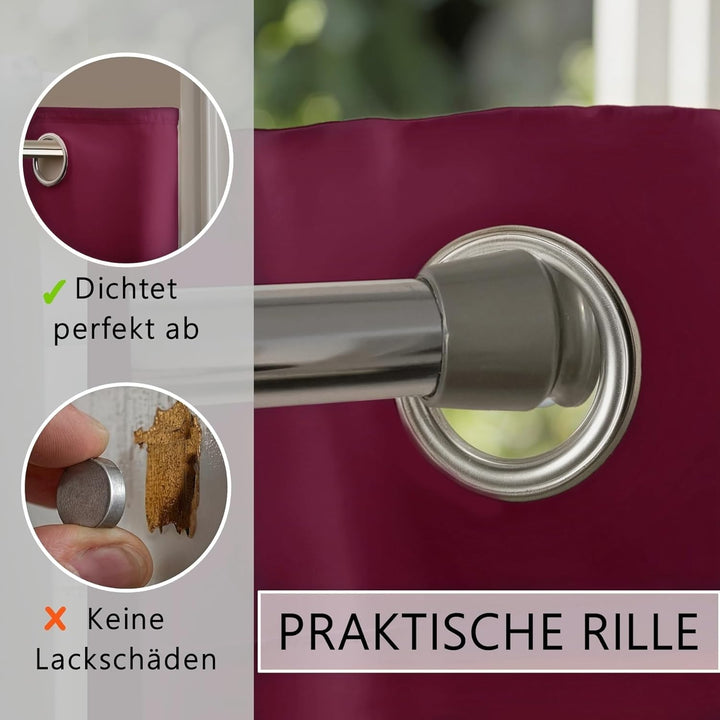 Thermo Türvorhang mit Vorhangstange & Magneten zum Abdichten, einfache Montage ohne Bohren in 1 Min