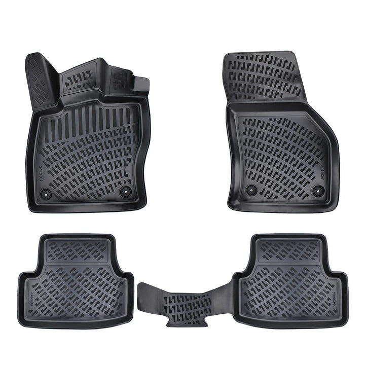 Rizline Passgenau 3D Fussmatten Auto Kompatibel mit Volkswagen Golf 7 2013-2020 Auto Zubehör 1. Und