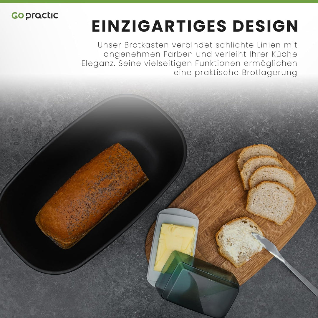 Brotkasten mit Holzdeckel, Brotaufbewahrungsbox In Naturbeige, 37,5x23,5x15,5 cm, Perfekt Für Frisch