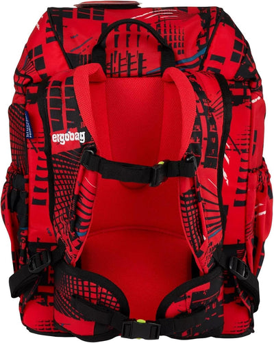 ergobag mini ergonomischer Kinderrucksack, DIN A4, 10 Liter Alarmbärreitschaft - Rot Einheitsgrösse,