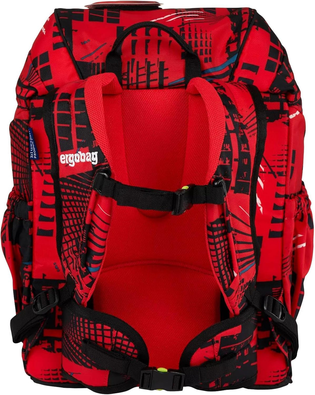 ergobag mini ergonomischer Kinderrucksack, DIN A4, 10 Liter Alarmbärreitschaft - Rot Einheitsgrösse,