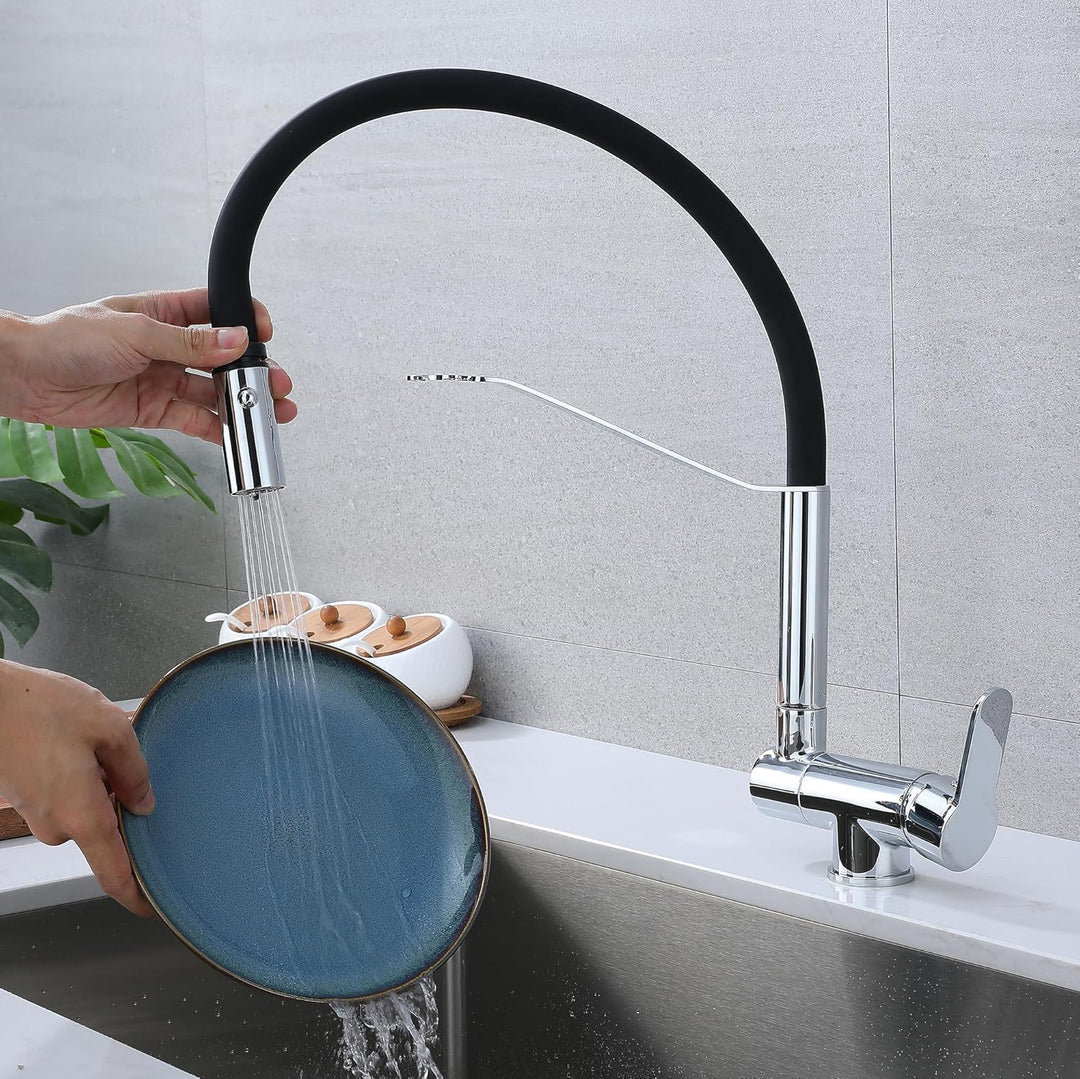 Vorfenster Küchenarmatur Aus 360° Verstellbarer-Wasserhahn Küche Mit 2 Strahlarten, 360° Drehbare Ar
