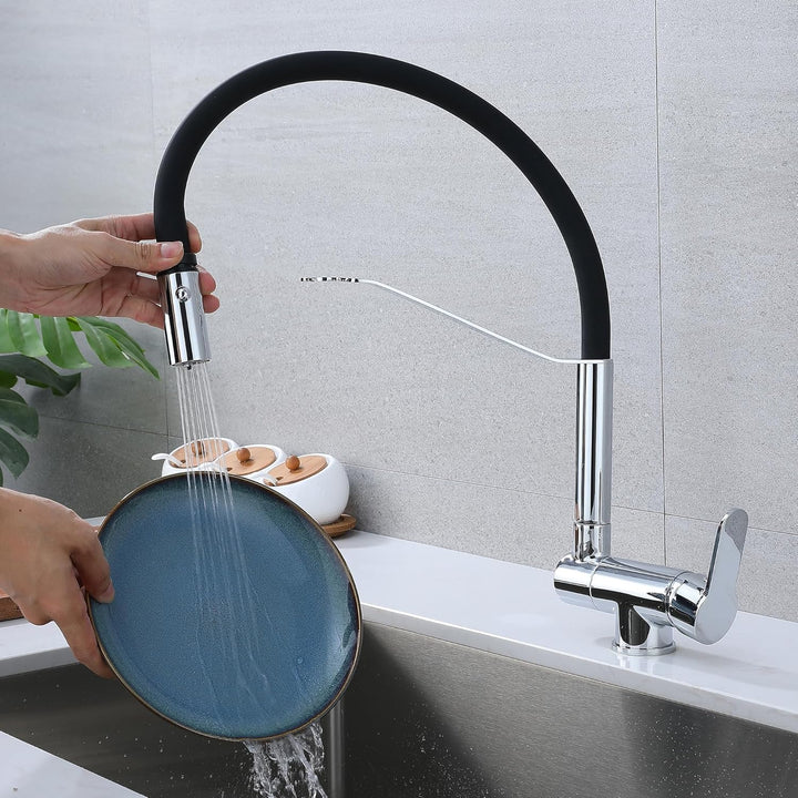 Vorfenster Küchenarmatur Aus 360° Verstellbarer-Wasserhahn Küche Mit 2 Strahlarten, 360° Drehbare Ar