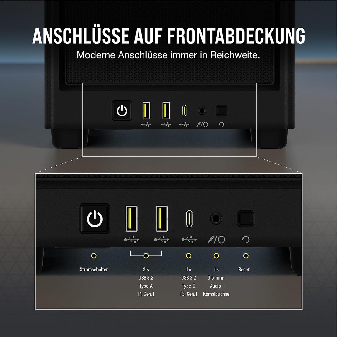 Corsair 2000D Airflow PC-Gehäuse Mini ITX – Format Mini ITX – Platten aus Netzstahl – DREI GPU-Steck