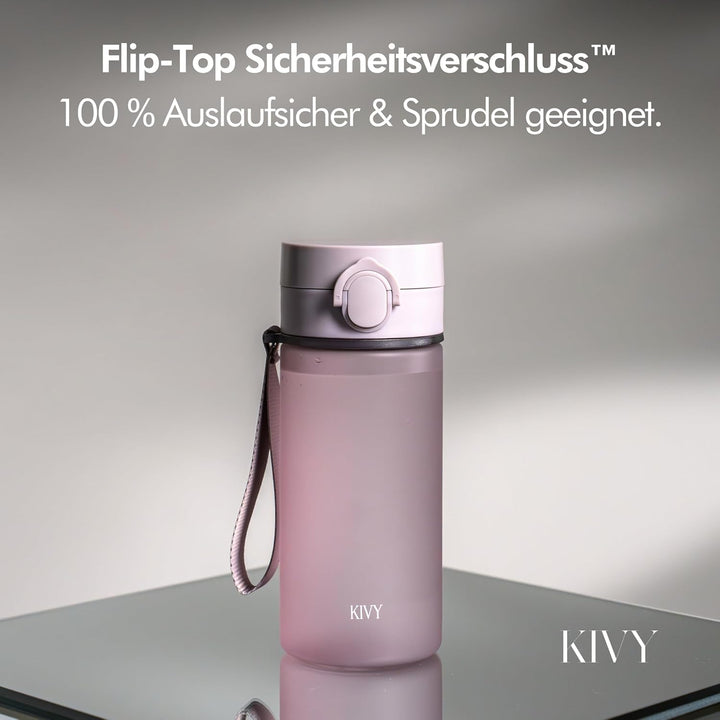 KIVY Trinkflasche 650ml [BPA FREI] Auslaufsicher &amp; Spülmaschinenfest - Wasserflasche für Kinder &amp; Er