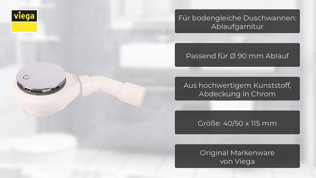 Viega Ablaufgarnitur für flache Duschwannen Tempoplex | 575601 | Ablaufgarnitur für superflache Brau