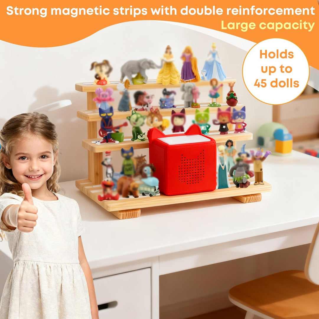 4 Tier Für Tonies Regal magnetisch,für Toniebox Figurenregal,Aufbewahrungsregal Display-Ständer,Plat