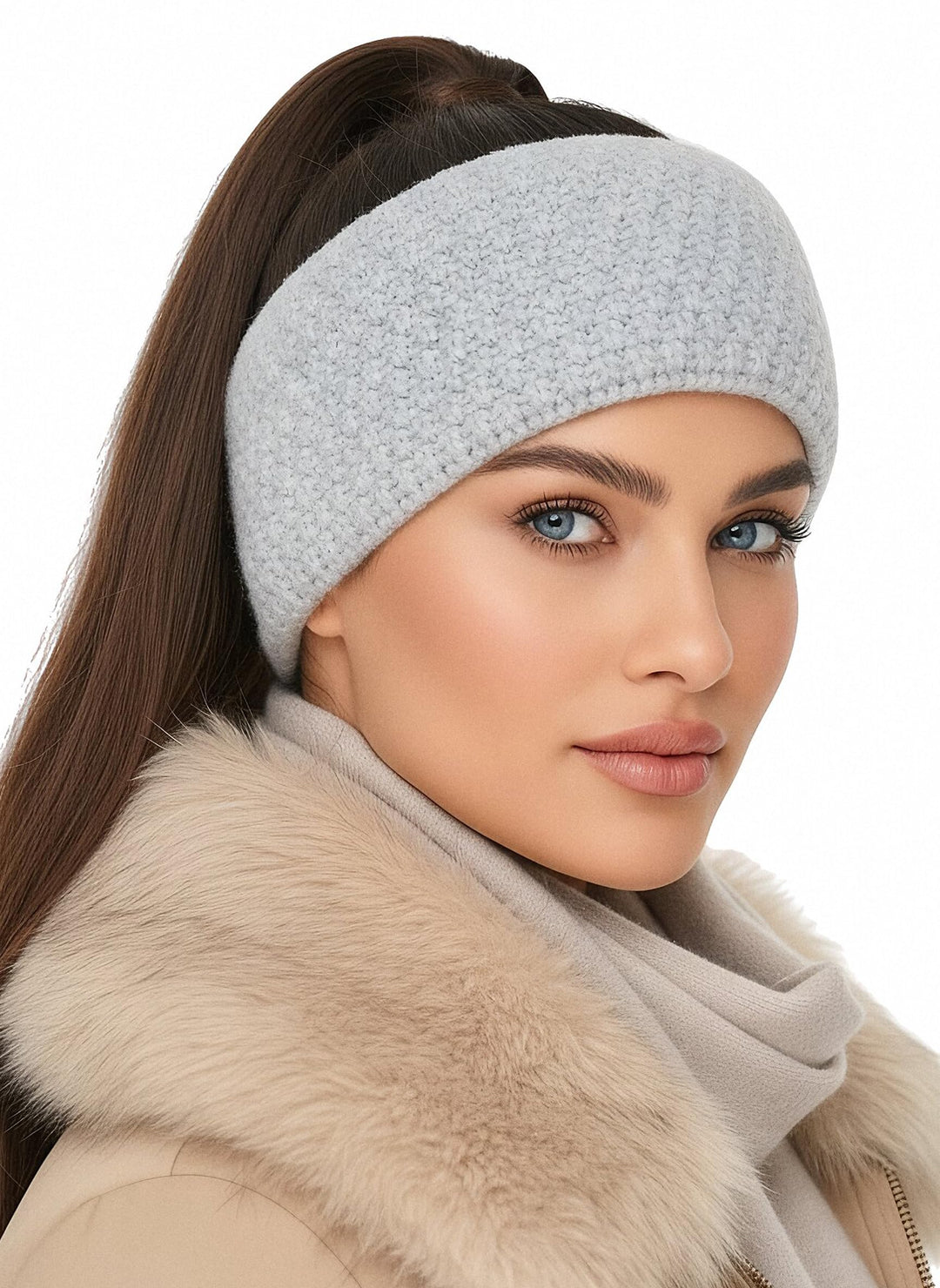 Baesics Stirnband Grau für Damen & Herren – warme & elastische Unisex Ohrenwärmer mit Fleecefutter -