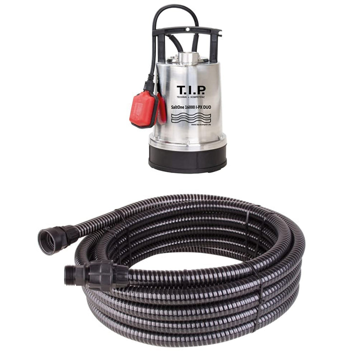 T.I.P. SaltOne 1600 I-PX DUO Salzwasser-Tauchpumpe + T.I.P. 31008 Entwässerungsschlauch Schlauch für